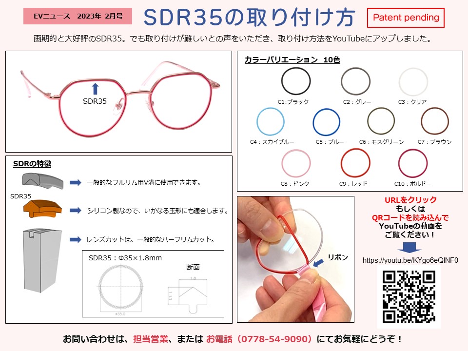 月刊サムネイル画像：2023年2月号：取り付け方法をYouTubeにアップしました。「SDR35の取り付け方」