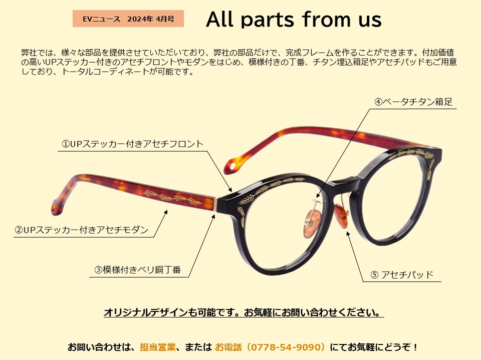 月刊サムネイル画像：2024年4月号：弊社の製品でトータルコーディネートが可能です「All parts from us」